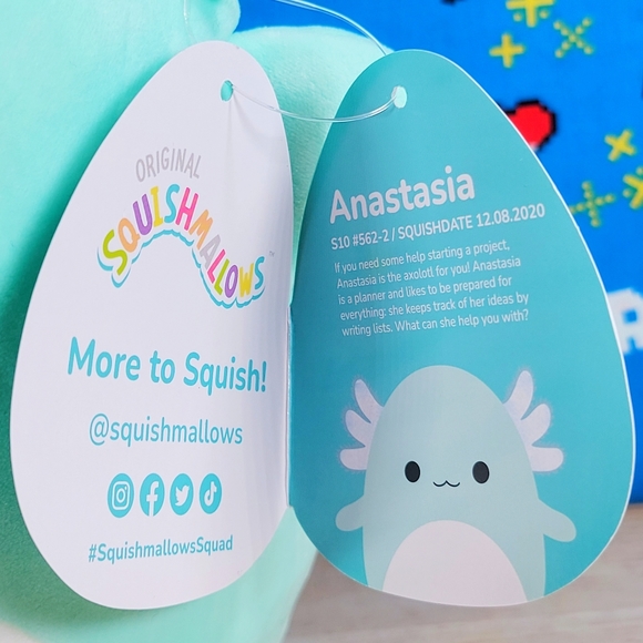 Squishmallow Anastasia the Axolotl 10" UltraSoft Stuffed Sealife Squad Plush NWT - Picture 7 of 7